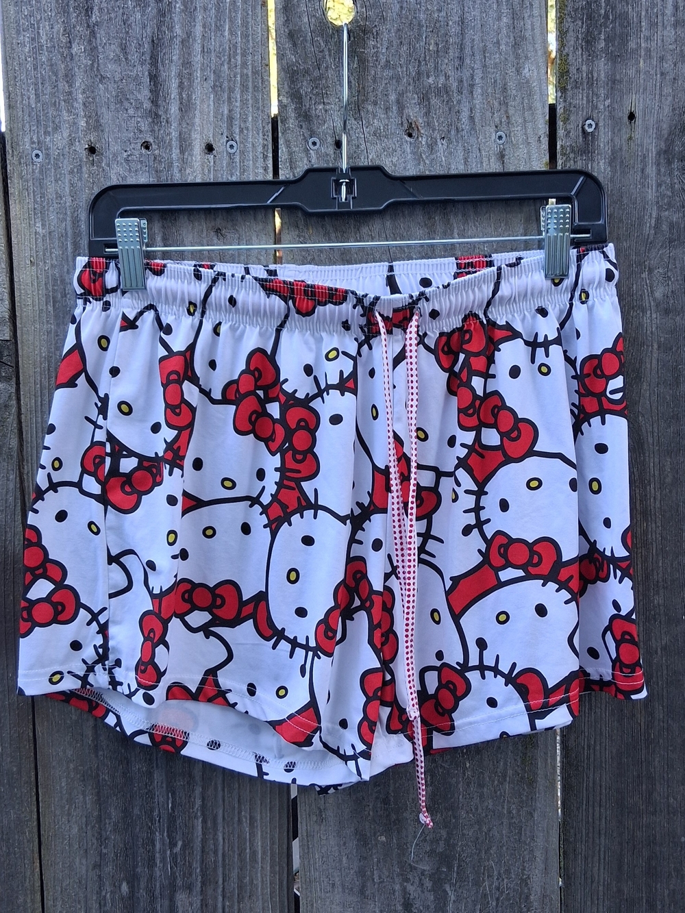 Hello Kitty White Shorts with Red Bow Allover Print